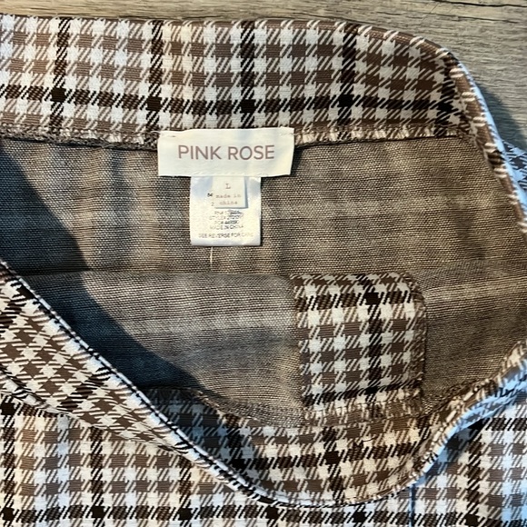 Pink Rose Neutral Houndstooth Top and skirt set, NWT (Size: Large) - Picture 4 of 6